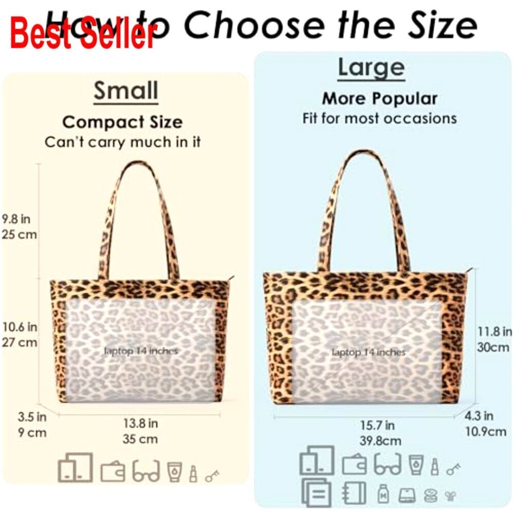 Faux Leather Tote Bag with Zipper Closure Shoulder Handbag - Picture 3 of 6